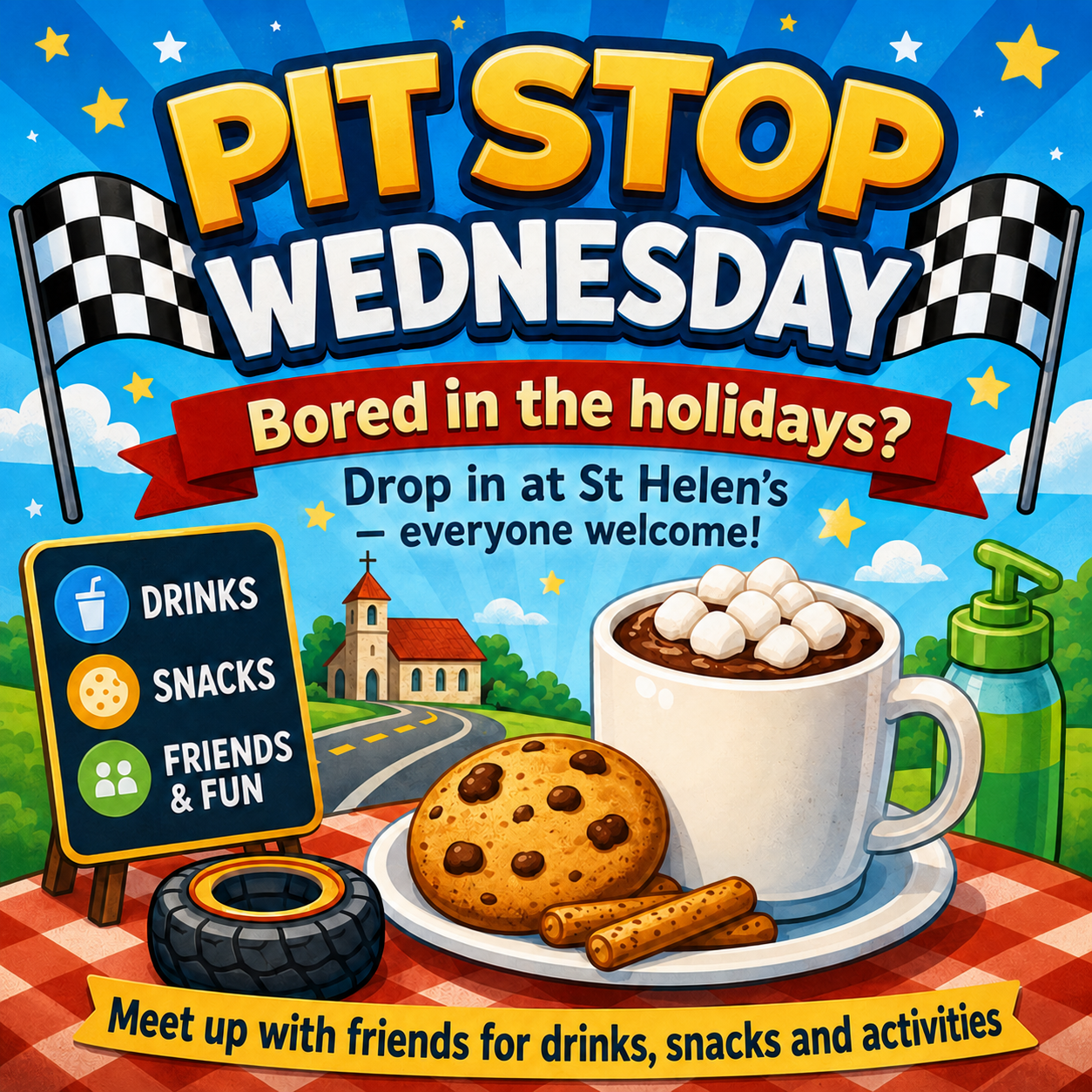 Wednesday Pit Stop event at St. Helen's