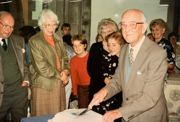 Ron Jowett with cake