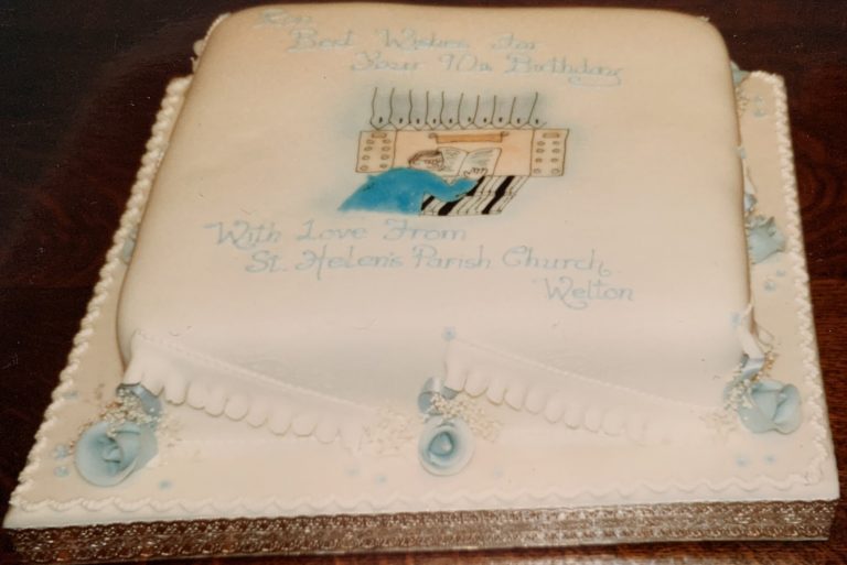 Mr. Jowett's 90th birthday cake